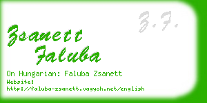 zsanett faluba business card